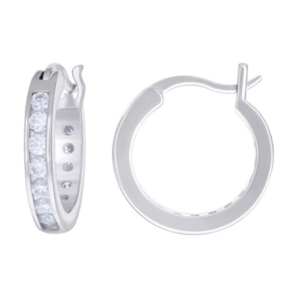 New 925 Sterling Silver 1.20ctw Vvs Moissanite Men Women 16mm Hoop Earrings